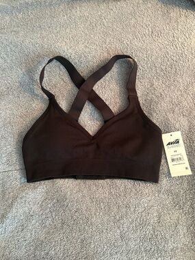 NWT Avia Seamless Rib Sport Bra Black Soot XS